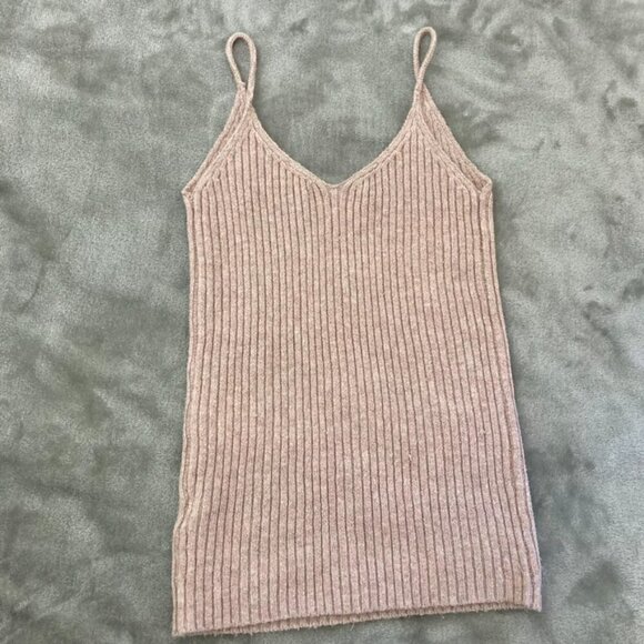 American Eagle Set of 2 Ribbed Tanktop and Crop V-Neck Tan Lavender Size Small - Picture 6 of 14